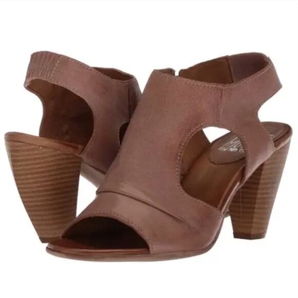 NEW Miz Mooz Mardi Leather Slingback Open Toe Heels Sandals Rose 39 - Picture 1 of 8